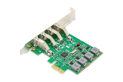 Digitus USB Adapter - PCI Express 2.0 - Plug-in-Karte - UASP-Support - 4 Total USB Port(s) - 4 USB 3.0 Port(s) - PC, Linux