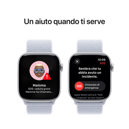 Apple Watch Series 10 Serie 10 GPS 46mm Cassa in Alluminio Color Argento con Blu tempesta Sport Loop. Tecnologia display: 