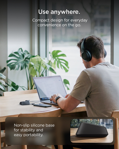 Spigen Magnetic Cable Holder | LD103. Type: Cable holder, Purpose: Desk, Product colour: Black. Quantity per pack: 1 pc(s)