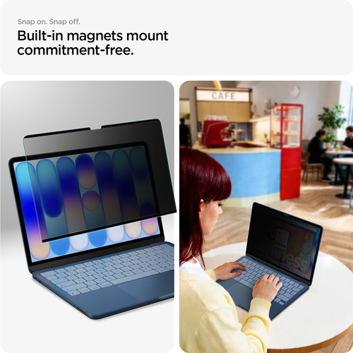 Spigen Safe View MacBook Neo 13-inch Privacy Screen Protector. Maximum screen size: 33 cm (13"), Suitable for: Laptop, Typ