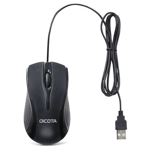 Dicota Maus - USB Typ-A - 3 Taste(n) - Schwarz - 1 - Kabel - 1200 dpi Auflösung - Scroll-Rad - Symmetrisch