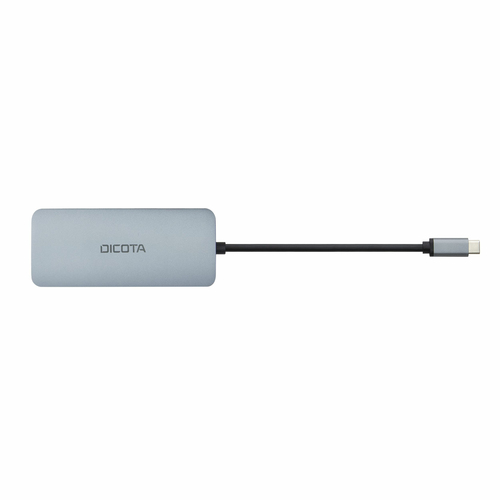 Dicota USB-Typ C Docking Station für Notebook, Monitor - Speicherkartenleser - SD, microSD - Silber - 4K UHD - 3840 x 2160