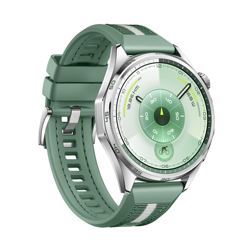 Huawei WATCH GT 6 Smart Watch - Round Case Shape - 46 mm Case Height - 46 mm Case Width - Purple Body Color - Green Band C