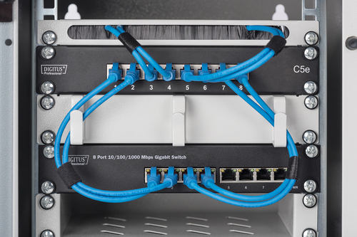Digitus 10" Gigabit Ethernet Switch, 8-Port, Unmanaged. Switch type: Unmanaged. Basic switching RJ-45 Ethernet ports type: