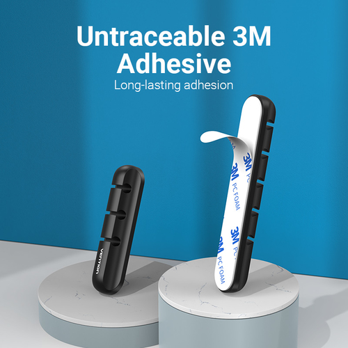 Vention Cable Organizer - Black - 2 Pack Pack - Cable Manager - Silica Gel