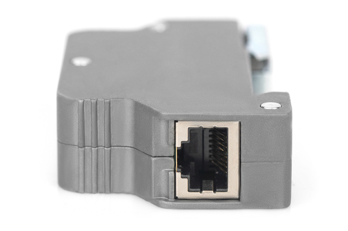 Digitus PoE surge protector (RJ45), DIN rail installation, indoor. Product colour: Grey, Material: Zinc, International Pro