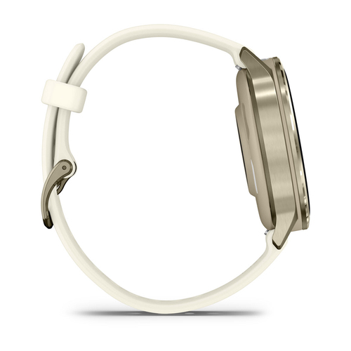 Garmin Venu 4 Smart Watch - Lunar Gold Case Color - Bone Band Color - Stainless Steel, Metal Body Material - Fiber Reinfor