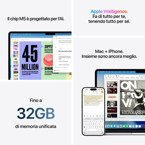 Computer portatile - Apple MacBook Air MDHC4X/A 34,5 cm (13,6") - Apple M5 - 16 GB - 1 TB SSD - luce delle stelle - Apple 