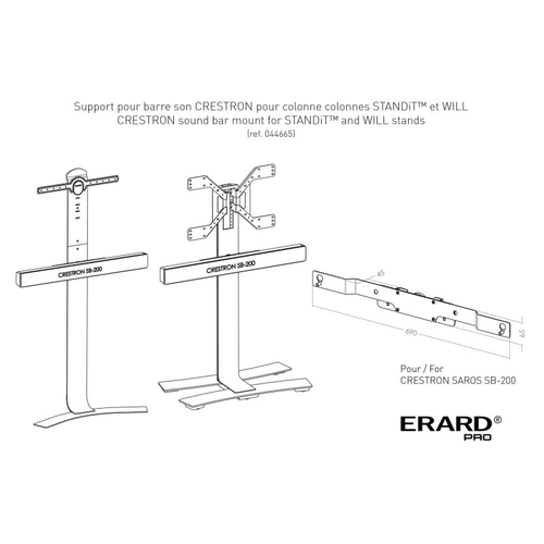 Staffa montaggio ITB per Sound Bar Speaker - Nero - 10 kg Capacità di carico - Acciaio