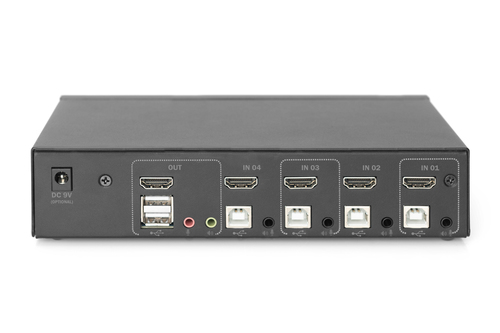 Assmann DS-12880 KVM-Switchbox - 4 Computer - 1 Lokaler Benutzer(n) - 3840 x 2160 - 7 x USB - 5 x HDMI - Desktop