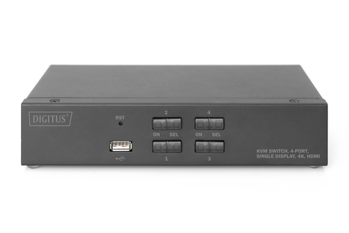 Assmann DS-12880 KVM-Switchbox - 4 Computer - 1 Lokaler Benutzer(n) - 3840 x 2160 - 7 x USB - 5 x HDMI - Desktop