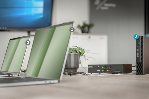 Assmann DS-12880 KVM-Switchbox - 4 Computer - 1 Lokaler Benutzer(n) - 3840 x 2160 - 7 x USB - 5 x HDMI - Desktop