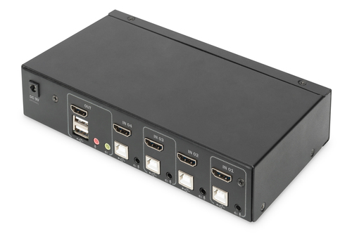 Assmann DS-12880 KVM-Switchbox - 4 Computer - 1 Lokaler Benutzer(n) - 3840 x 2160 - 7 x USB - 5 x HDMI - Desktop
