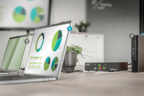 Assmann DS-12880 KVM-Switchbox - 4 Computer - 1 Lokaler Benutzer(n) - 3840 x 2160 - 7 x USB - 5 x HDMI - Desktop