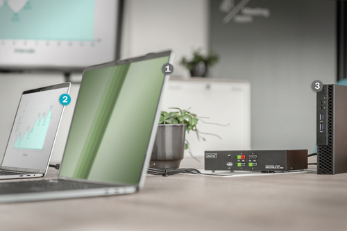 Assmann DS-12880 KVM-Switchbox - 4 Computer - 1 Lokaler Benutzer(n) - 3840 x 2160 - 7 x USB - 5 x HDMI - Desktop