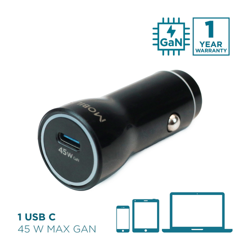MOBILIS Energia 45 W Autoadapter - 45 W - 5 V Gleichstrom, 9 V DC, 12 V Gleichstrom, 15 V DC, 20 V DC - 3 A