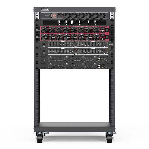 Digitus 16U Geschlossener Schrank Rackschrank für Ausrüstungsrack, Networking457,80 mm Regaltiefe - Schwarz - Blech - 136 