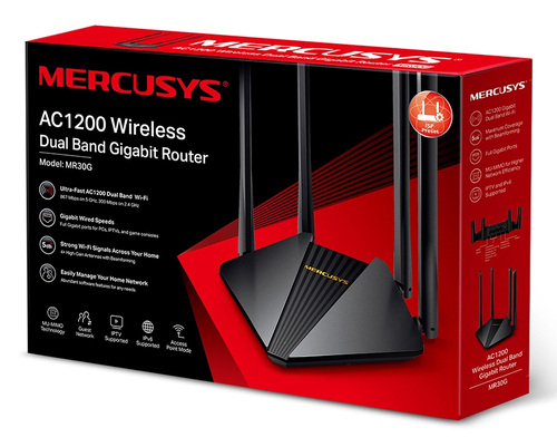 Mercusys MR30G Wi-Fi 5 IEEE 802.11a/b/g/n/ac Ethernet Wireless Router - Dual Band - 2.40 GHz ISM Band - 5 GHz UNII Band - 