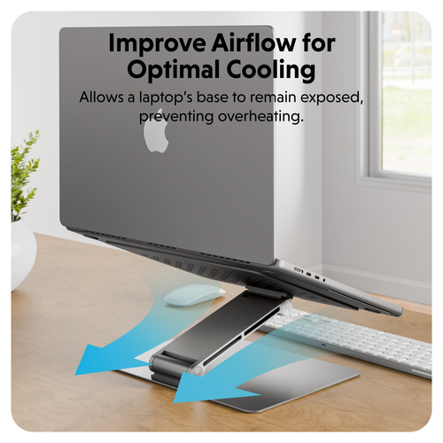 Hyper HyperSpace HS1150GYGL Height Adjustable Notebook Stand - Up to 40.6 cm (16") Screen Support - 55.9 cm Height x 21.1 