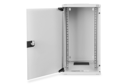 Digitus 12U Wandmontierbar Geschlossener Schrank Rackschrank für Networking - 254 mm Rack-Breite x 240 mm Regaltiefe - Hel