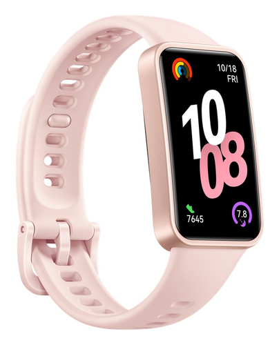 Huawei Band 10 Smart Band - Rectangular Case Shape - Pink Case Color - Pink Band Color - Polymer Case Material - Fluoroela
