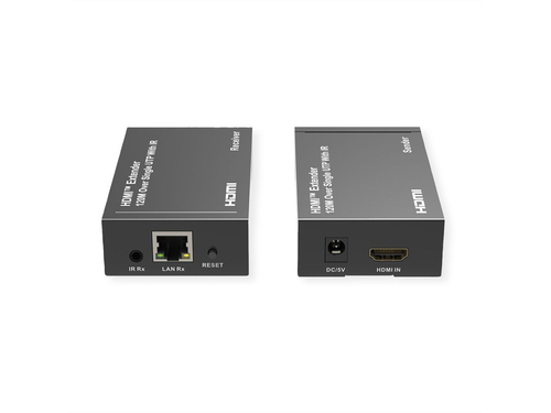 Roline Video-Extender-Transmitter/Receiver - Verkabelt - 120 m Reichweite - 2 x Netzwerk (RJ-45) - 1 x HDMI Ein - 1 x HDMI