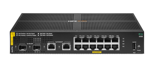 HPE 6100 12 Ports Manageable Ethernet Switch - 2 Layer Supported - Modular - 21.90 W Power Consumption - 139 W PoE Budget 