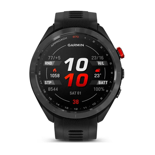 Garmin Approach S70 - 47 mm. Display diagonal: 3.56 cm (1.4"), Display technology: AMOLED, Display resolution: 454 x 454 p