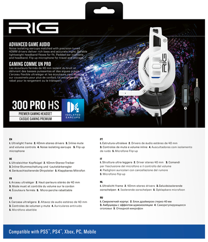 NACON RIG 300 PRO HS. Tipo de producto: Auriculares. Tecnología de conectividad: Alámbrico. Uso recomendado: Juego. Frecue