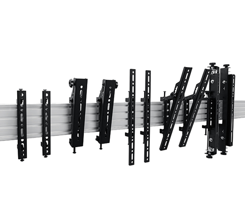 B-Tech System X Mounting Rail for Video Wall, Menu Board, Mounting Column, Mounting Collar - Silver - Aluminium
