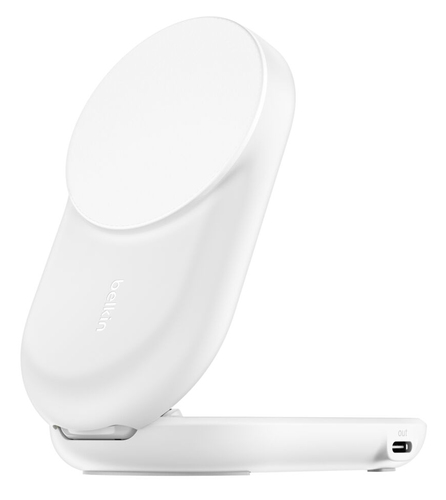 Belkin UltraCharge Induktionsladegerät - Weiß - für Qi2-fähiges Gerät, iPhone, AirPod, Smartwatch - Eingangsstecker: USB -