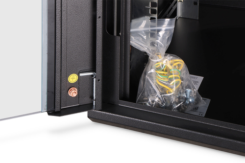 Digitus Dynamic-N 7U Wall Mountable Enclosed Cabinet Rack Cabinet for Networking, Server - Black - Steel, Glass, Sheet Ste