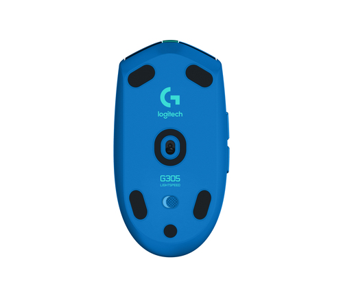 Logitech LIGHTSPEED G305 Gaming Mouse - Wi-Fi - USB - Optical - 6 Button(s) - Blue - Wireless - 12000 dpi