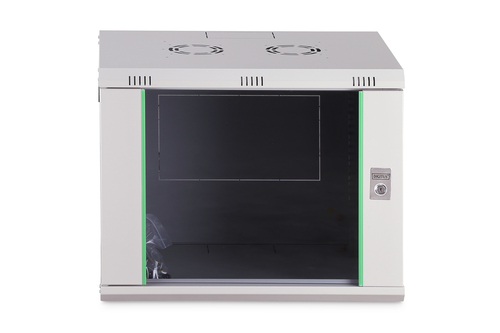 Digitus DN-19 09-U-EC 9U Rack Cabinet - 482.60 mm Rack Width - Grey - Steel, Glass