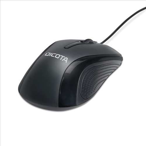 Dicota Maus - USB Typ-A - 3 Taste(n) - Schwarz - 1 - Kabel - 1200 dpi Auflösung - Scroll-Rad - Symmetrisch