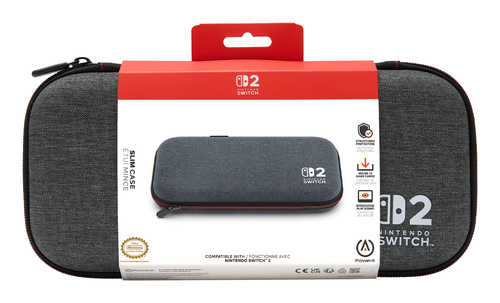PowerA Slim Case Carrying Case Nintendo Portable Gaming Console - Dark Heather Gray - Scratch Resistant Screen Protector, 