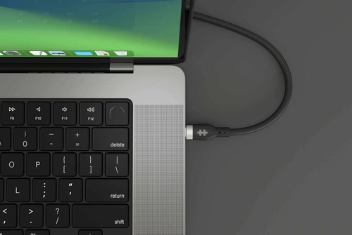 Targus HyperJuice HJ4001BKGL Charging Cable - 1 m - For USB Type C Device, MacBook - USB Type C / USB Type C - Black - Tan