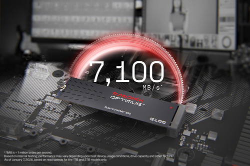 SanDisk Optimus Solid State-Laufwerk - M.2 2280 Intern - 1 TB - PCI Express NVMe (PCI Express NVMe 4.0 x4) - Notebook, Des