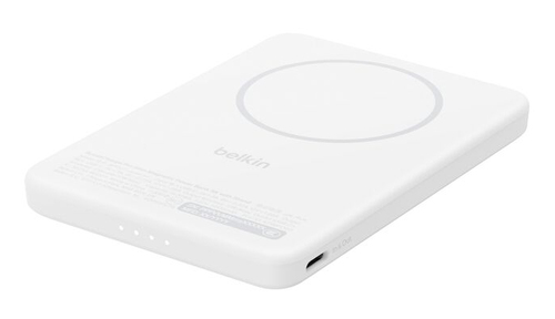 Belkin BoostCharge Stromspeicher - Weiß - für Qi2-fähiges Gerät, iPhone, MagSafe-fähiges Gerät, AirPod, Android-Gerät, Sma