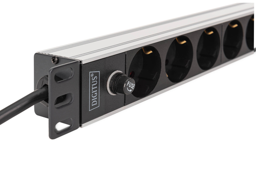 Digitus DN-95437. Rack-Kapazität: 1U, Montage: Horizontal/Vertikal, Gehäusematerial: ABS Synthetik, Aluminium. Anzahl der 