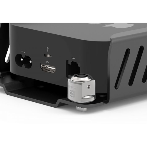 Compulocks Apple TV Security Mount (4th, 4k 1-2nd Gen) (2018-2021) with Cable Lock Black - Easy to install on the counter 