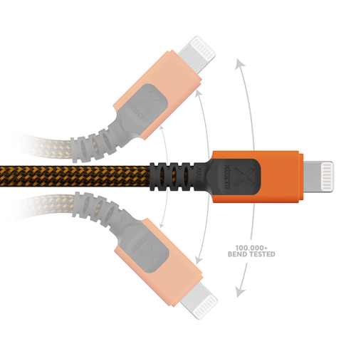 Xtorm CXX2002. Cable length: 1.5 m, Connector 1: Lightning, Connector 2: USB C. Power: 60 W. Compliance certificates: Mfi.