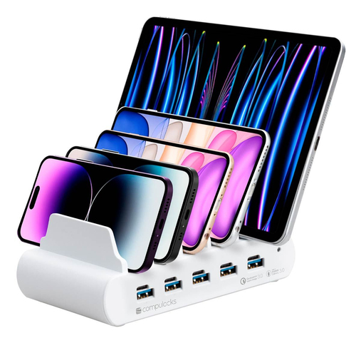 5 Ports USB-C Charging Dock Station With EU power strip - für Tablet-PC, iPad - 120 V AC, 230 V AC Eingang