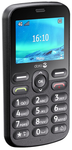 Doro 1880 17 MB Feature Phone - QVGA 320 x 240 - 4G - Schwarz - Bar - Entsperrt kein SIM-Lock - 1000 mAh Akku - VoLTE unte