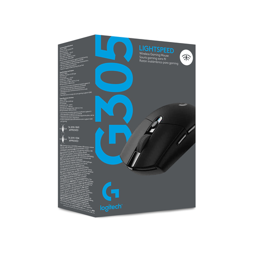 Logitech G305 Mouse - Wi-Fi - Black - Wireless
