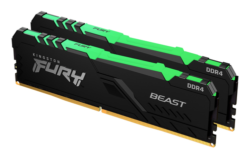 Kingston Technology FURY Beast RGB. Component for: PC/Server, Internal memory: 16 GB, Memory layout (modules x size): 2 x 