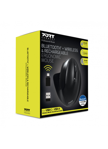 Souris ERGONOMIC Rechargeable BT + RF 2,4 GHZ - ERGO PRO