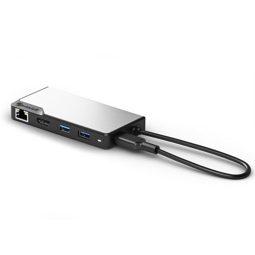 Alogic Fusion ALPHA USB-Typ C Docking Station - Grau - 4K - 3840 x 2160 - 3 x USB-Anschlüsse - 2 x USB 3.0 - USB Typ-A - U