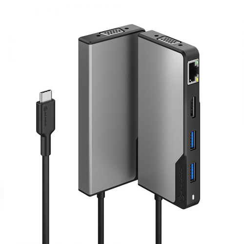 Alogic Fusion MAX USB-Typ C Docking Station für Notebook, Projektor, Tablet, Desktop-PC, Monitor, TV, Smartphone - 100 W -