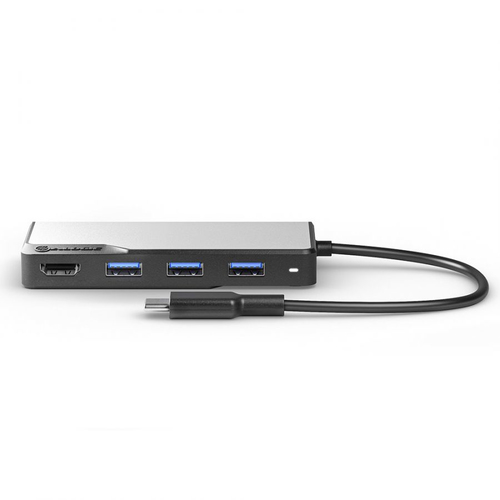 Alogic Fusion CORE USB-Typ C Docking Station - Grau, Schwarz - 1 Unterstützte Displays - 4K - 3840 x 2160 - 4 x USB-Anschl